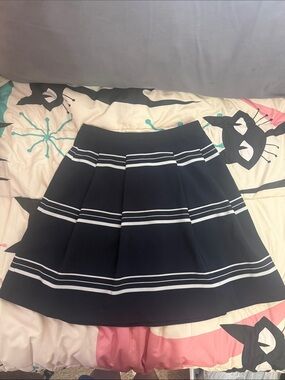 The Limited Black Skater Skirt with White Stripe Bands